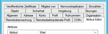 Objekteigenschaftsfenster mit Attribut-Editor.