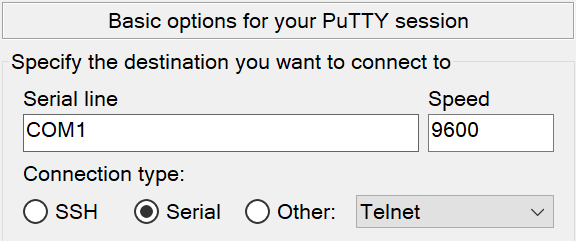 Putty Session Einstellung